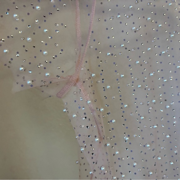 Sheer Pink Beaded Top - Picture 3 of 6